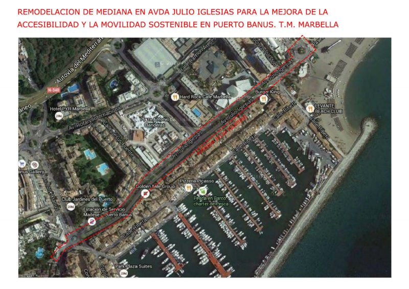 Remodelación de mediana en Avda. Julio Iglesias para la mejora de la accesibilidad y la movilidad sostenible en Puerto Banús